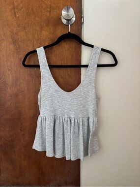 Truly Madly Deeply Heather Gray Peplum Tank Top